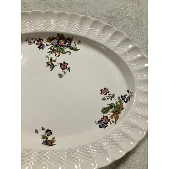 Copeland Spode England Wicker Lane 15” Oval Serving Platter Floral Cottage Core - Picture 3 of 8